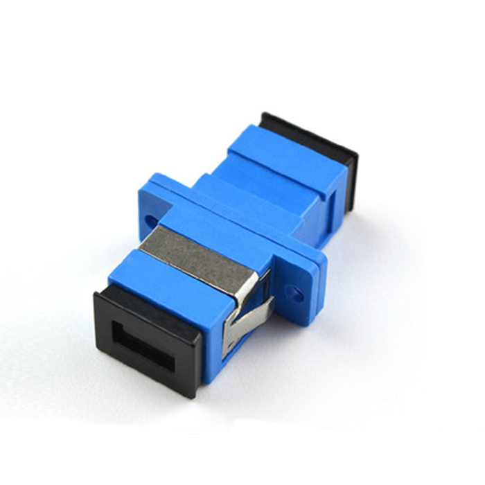 SC Fiber Optic Adapter Single Mode Single Core Azul Flange - Haga click en la imagen para cerrar